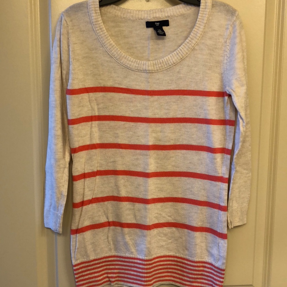 Gap pink striped sweater. XS. Gently worn